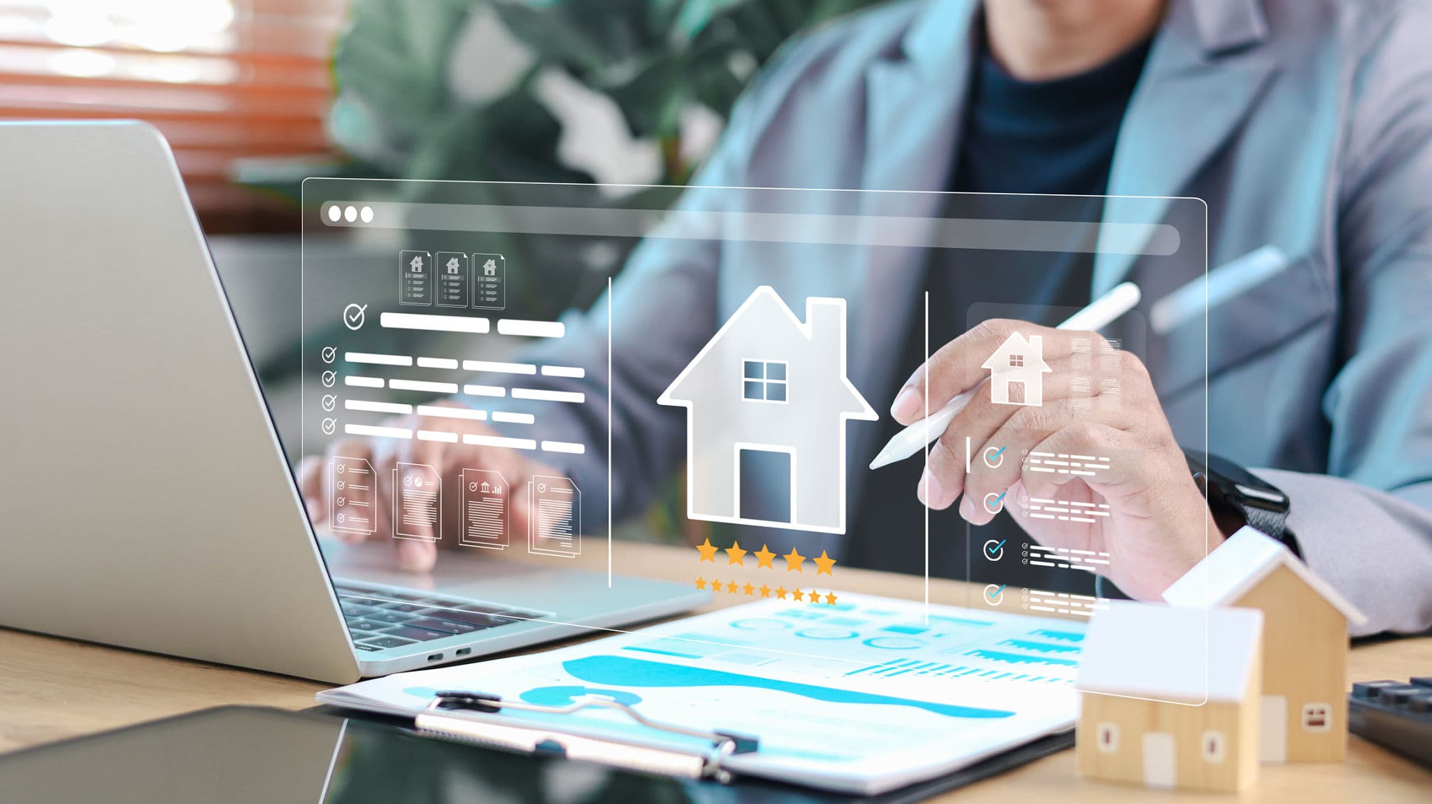 Agente immobiliare che analizza strategie di marketing